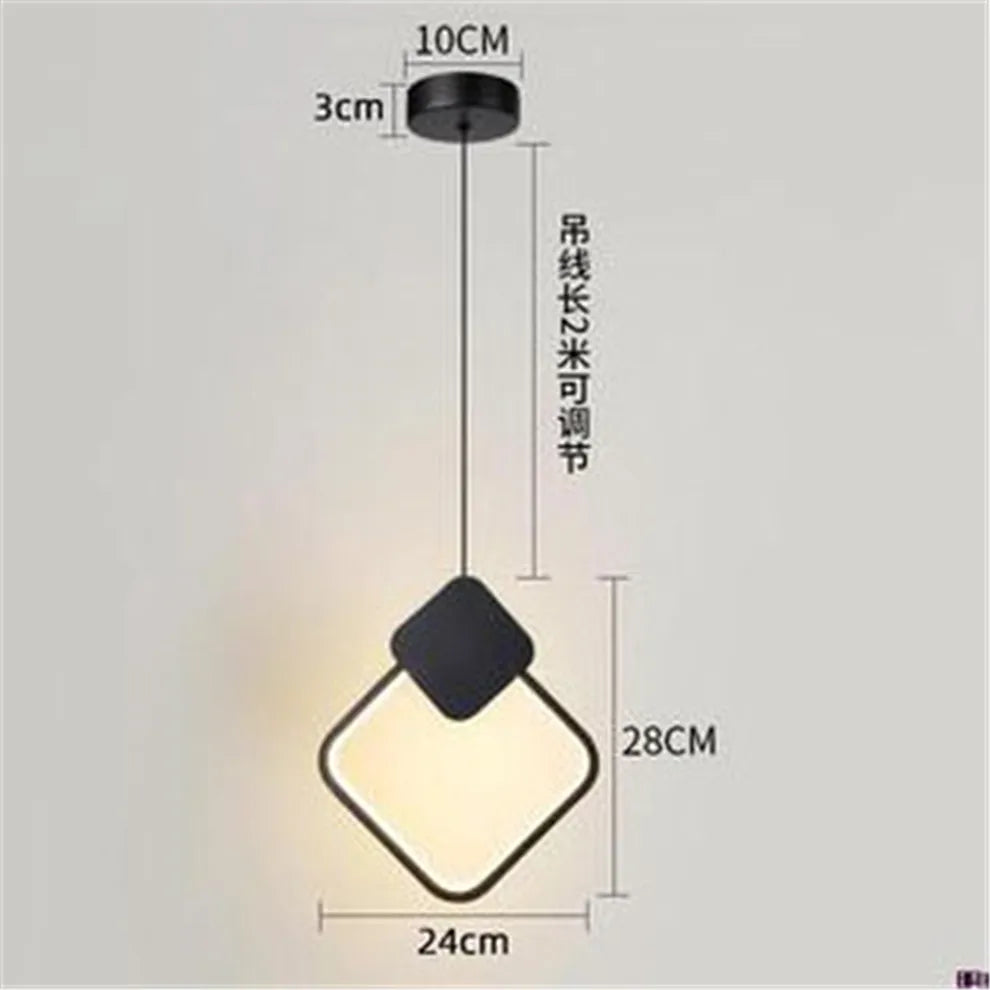 Suspension LED Carré Géométrique Nordique Métal 2020