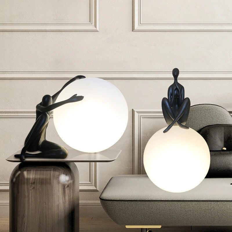 Lampe de table art abstrait "Silhouette"