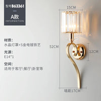Applique murale dorée nordique LED cristal