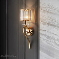 Applique murale dorée nordique LED cristal