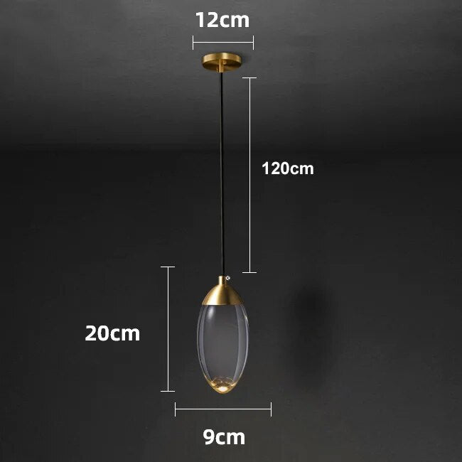 Suspension cristal cuivre luxe.