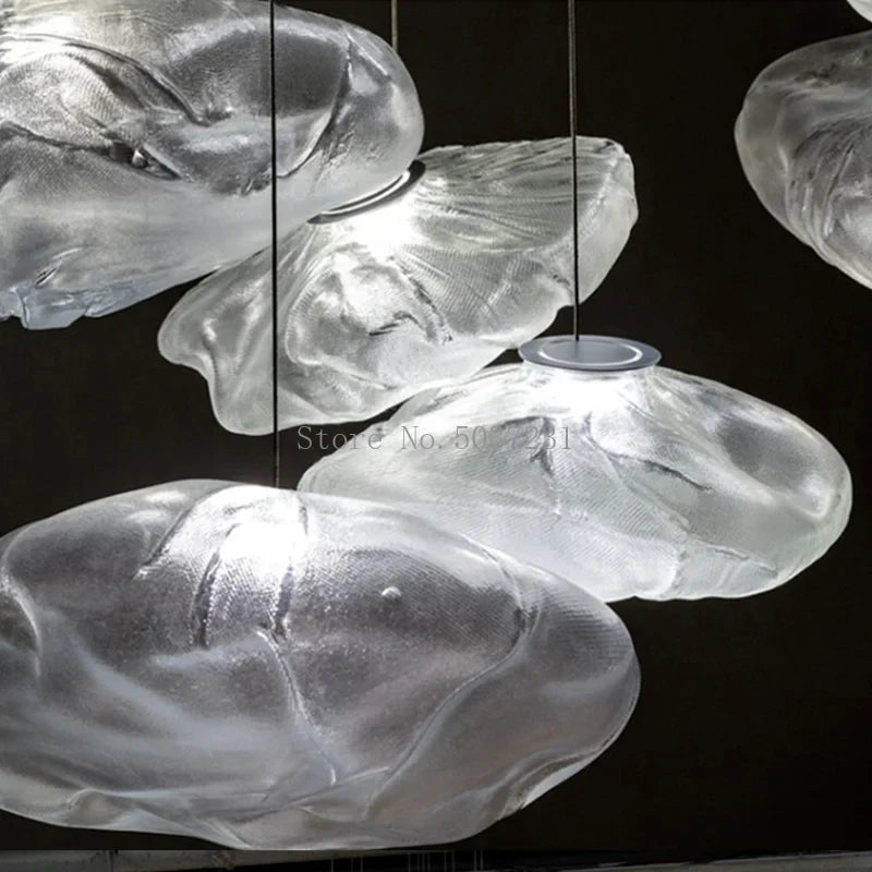 Lustre en verre de luxe LED nordique post-moderne créatif