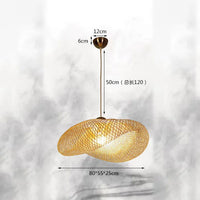 Suspension vintage en bambou et rotin fait main - Style Japonais