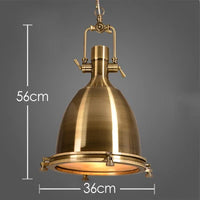Suspension industrielle Vintage en verre E27