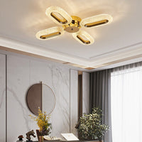Plafonnier LED en cristal ovale Marvona - Style Moderne