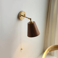 Applique murale nordique moderne en bois à led avec chaîne à tirer - Marque iwhd