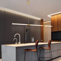 Lustre LED doré Nevy, style minimaliste.