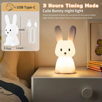 Veilleuse Lapin Mignon en Silicone USB pour Enfants Kawaii - Marque Lapin Câlin
