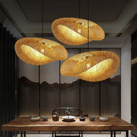 Suspension vintage en bambou et rotin fait main - Style Japonais