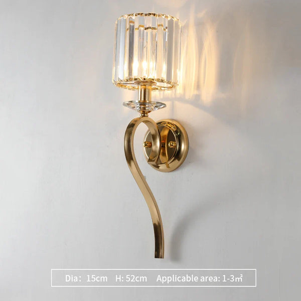 Applique murale luxueuse en cristal doré