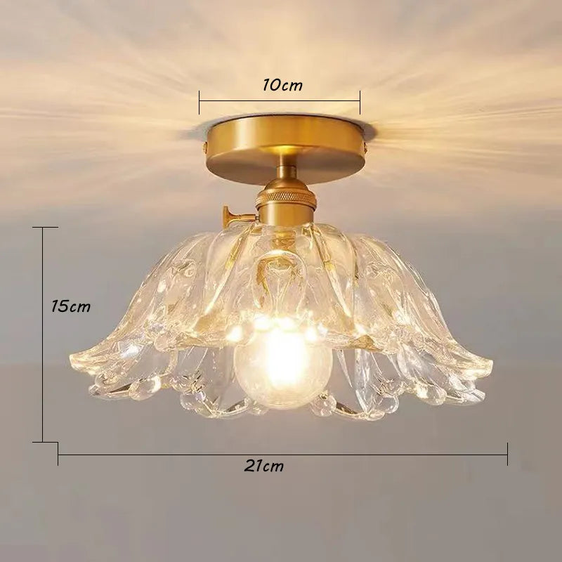 Lustre japonais en verre et laiton