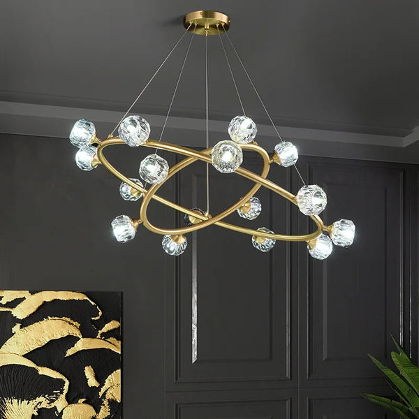 Lustre LED en cristal nordique minimaliste pour clubs d'hôtel
