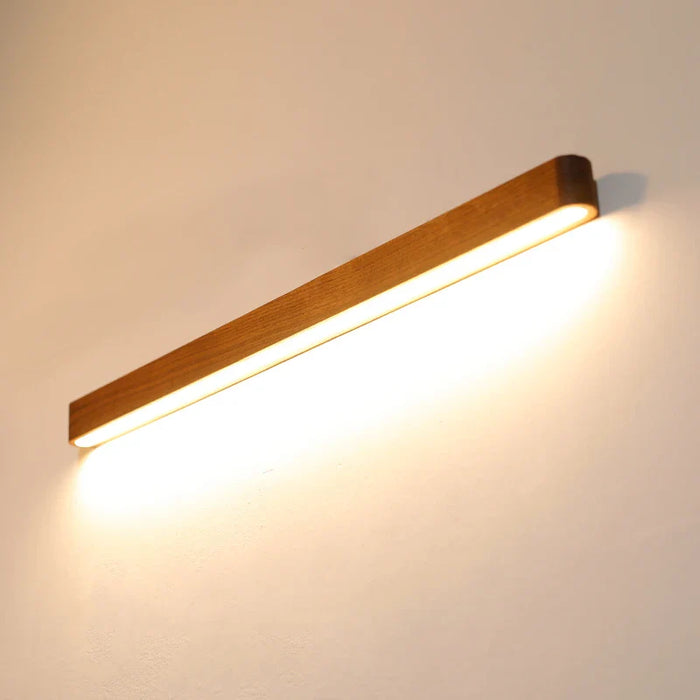Applique murale LED en bois massif design japonais contemporain