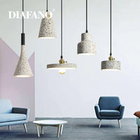 Suspension Luminaire Ciment Blanc Nordique pour Bar Salon et Cuisine