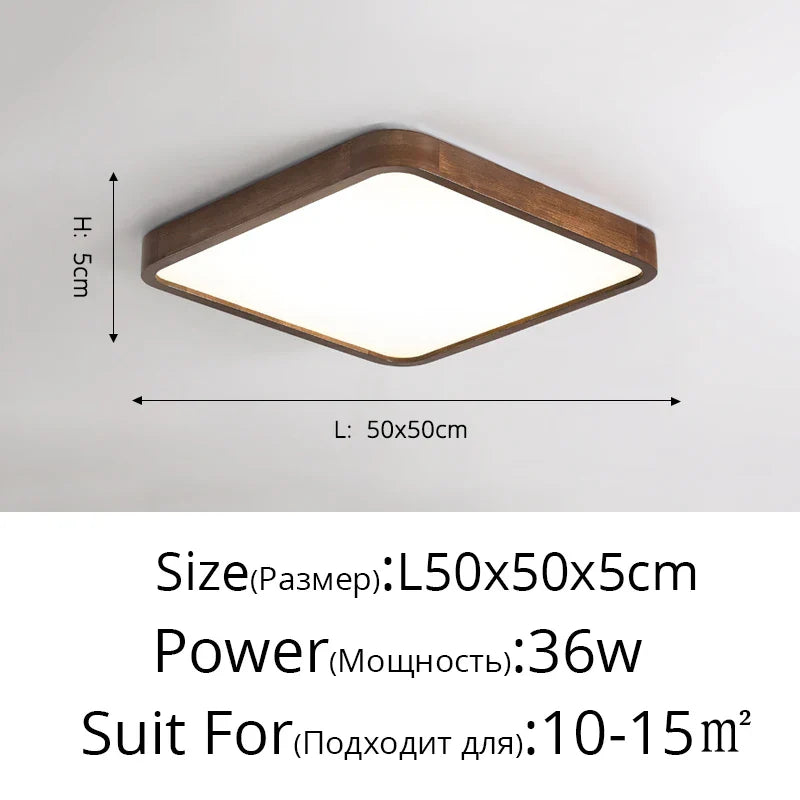 Plafonnier LED bois massif de style moderne