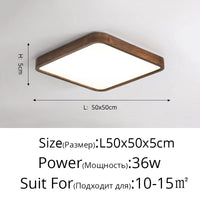 Plafonnier LED bois massif de style moderne