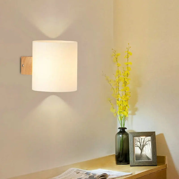 Applique murale design nordique bois-verre LED