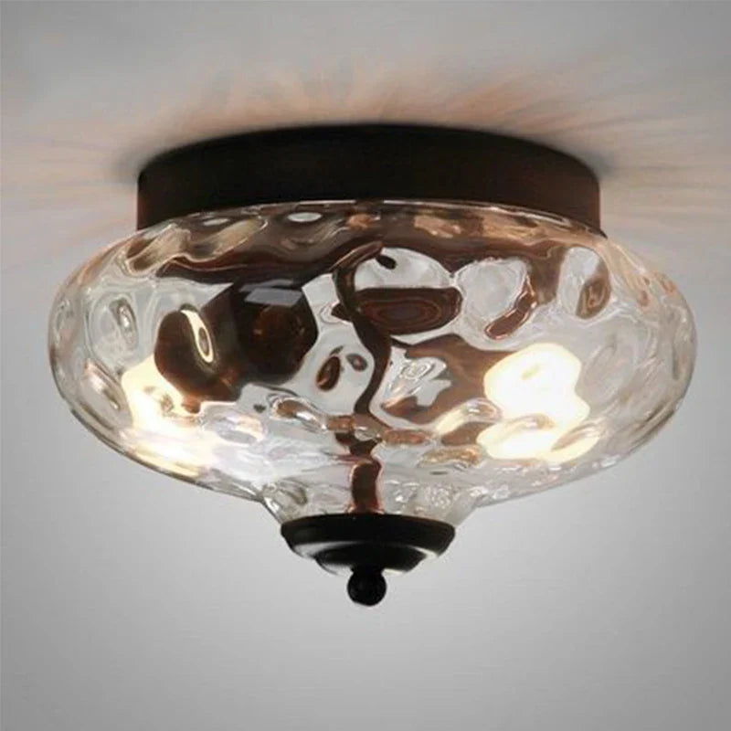 Plafonnier E27 en verre ananas - Collection Tropicana