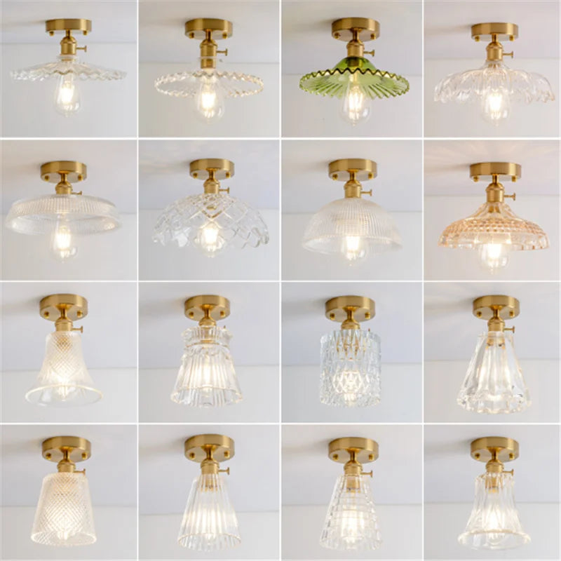 Plafonnier Nordique Rétro Loft Vintage Moderne - Abat-jour en Verre