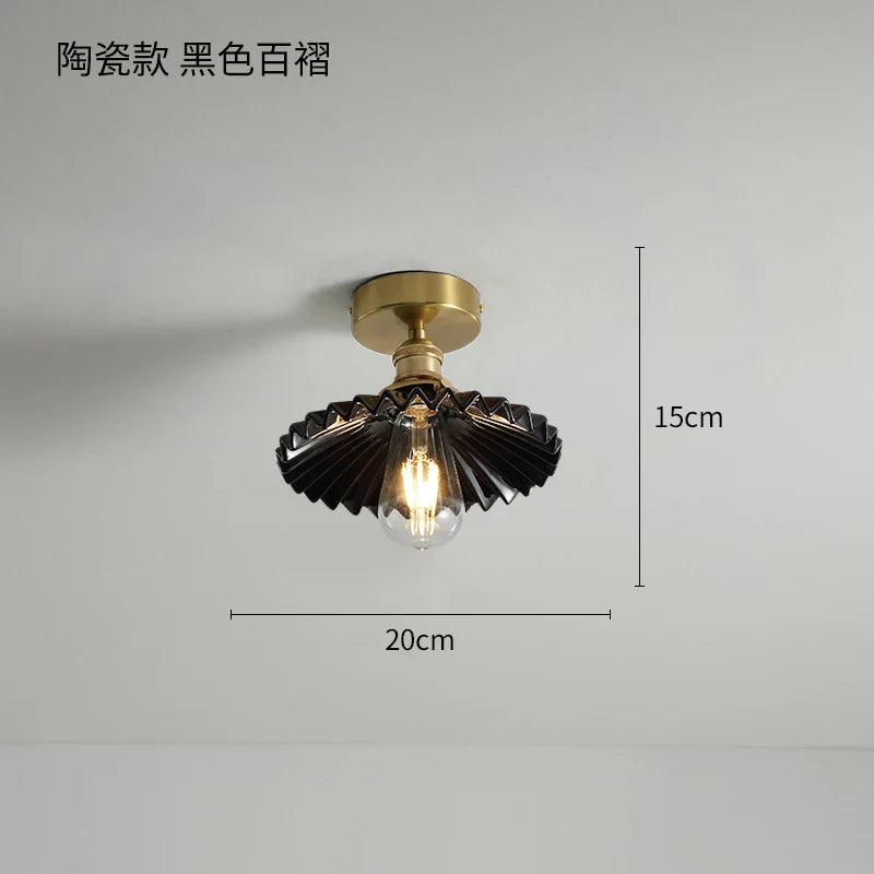 Plafonnier Nordique Cuivre LED - Luminaires avec Interrupteur pour Chambre, Salon et Escalier.