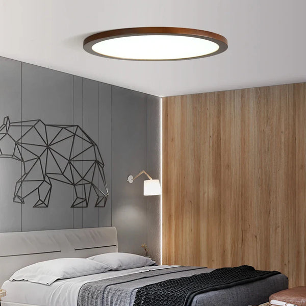 Plafonnier LED en bois authentique pour éclairage intérieur - Lumin'Wood