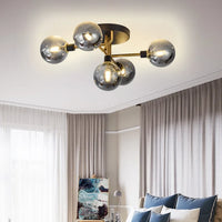 Lustre Gris Fumée Moderne pour Maison Intérieur