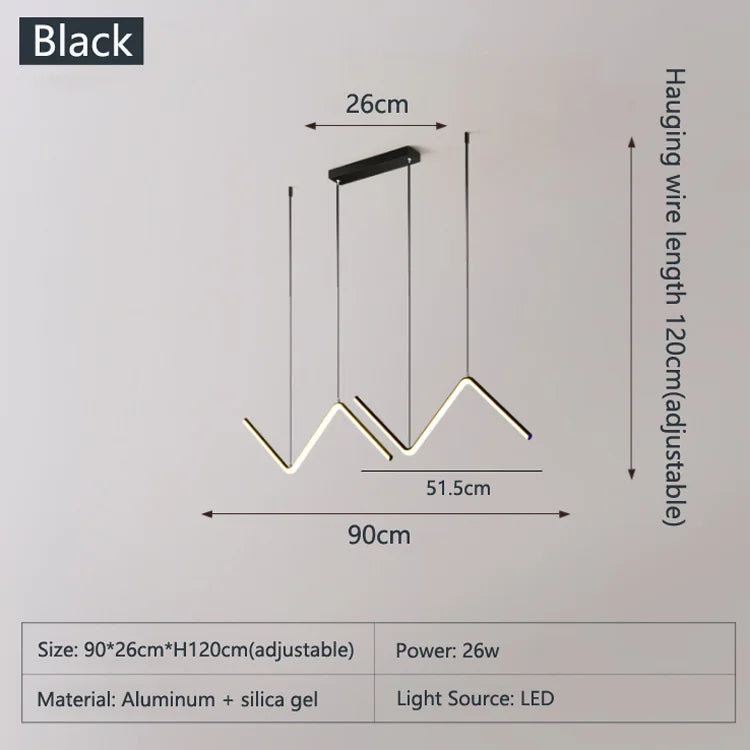 Lustre nordique en suspension LED pour une décoration intérieure élégante