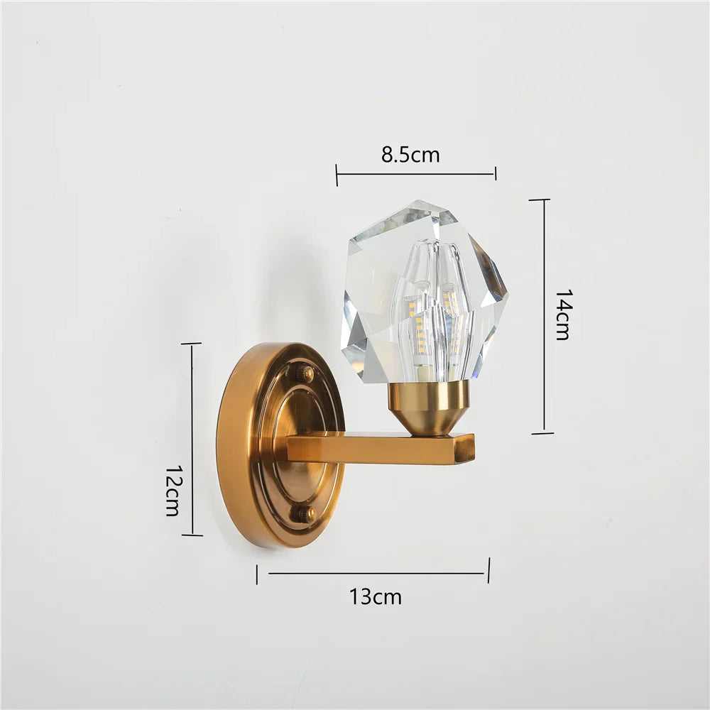 Applique Murale LED Nordique Diamant en Cristal