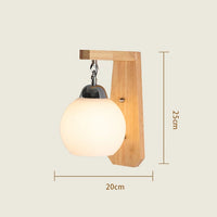 Applique murale design nordique bois-verre LED