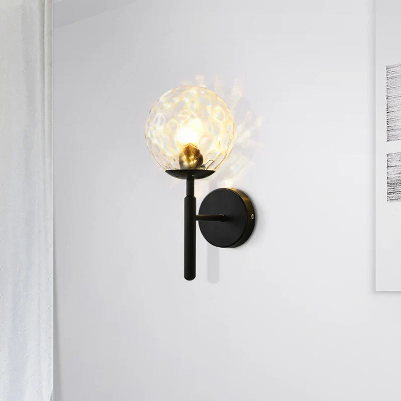 Applique murale nordique en verre luxueux, motif d'eau forgée