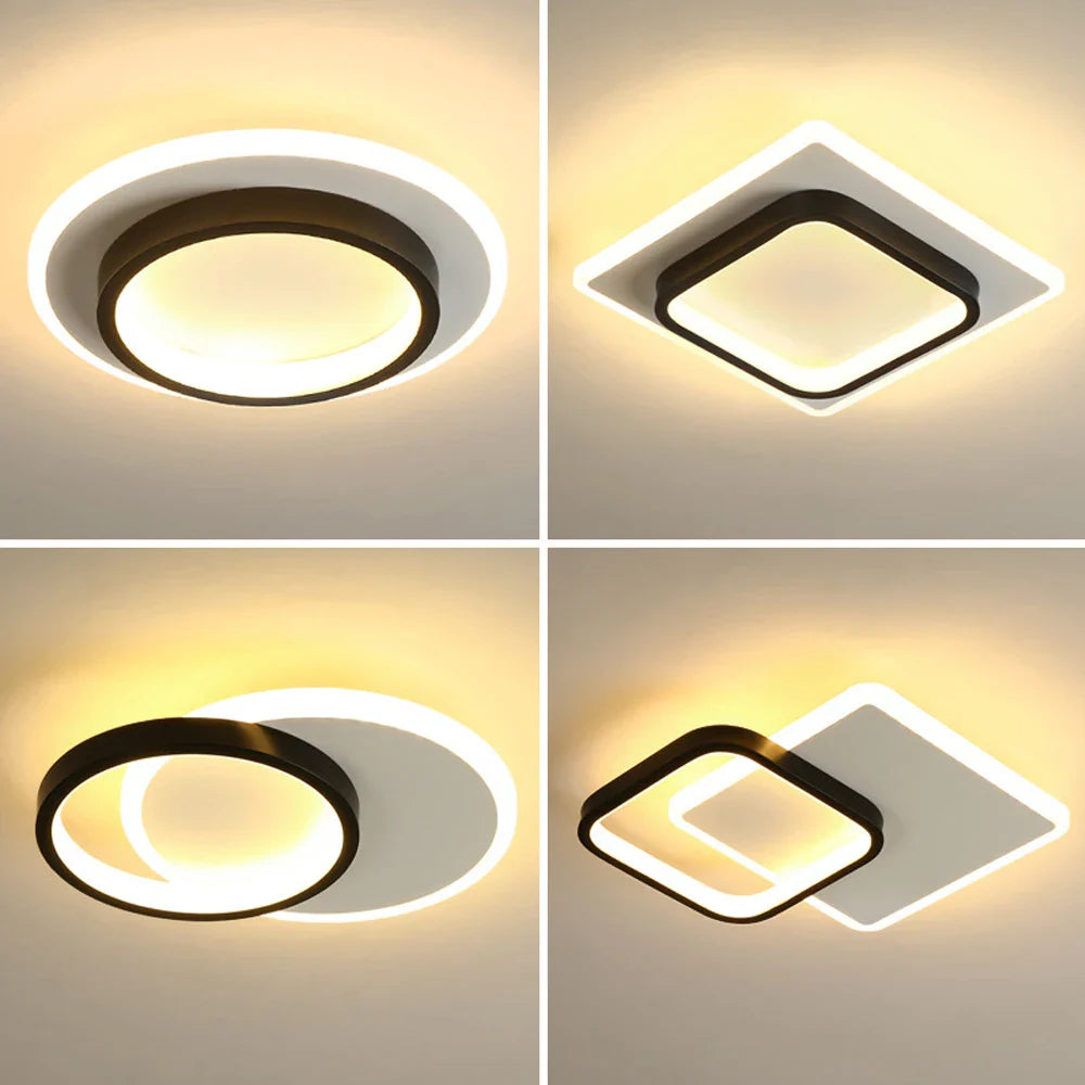Lustre LED design pour allées - Noir & Blanc