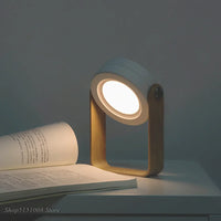 Lampe de lecture pliable en bois avec veilleuse LED USB - Style & Confort