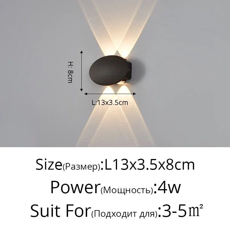 Applique murale LED Moderne et Imperméable pour Extérieur Minimaliste