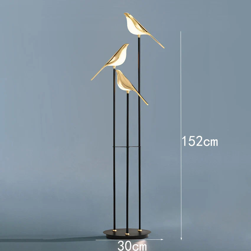 Design Lampe de Table LED Postmoderne en Placage Or Oiseau