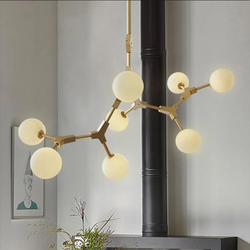 Suspension Verre Laiteux Nordique Chic