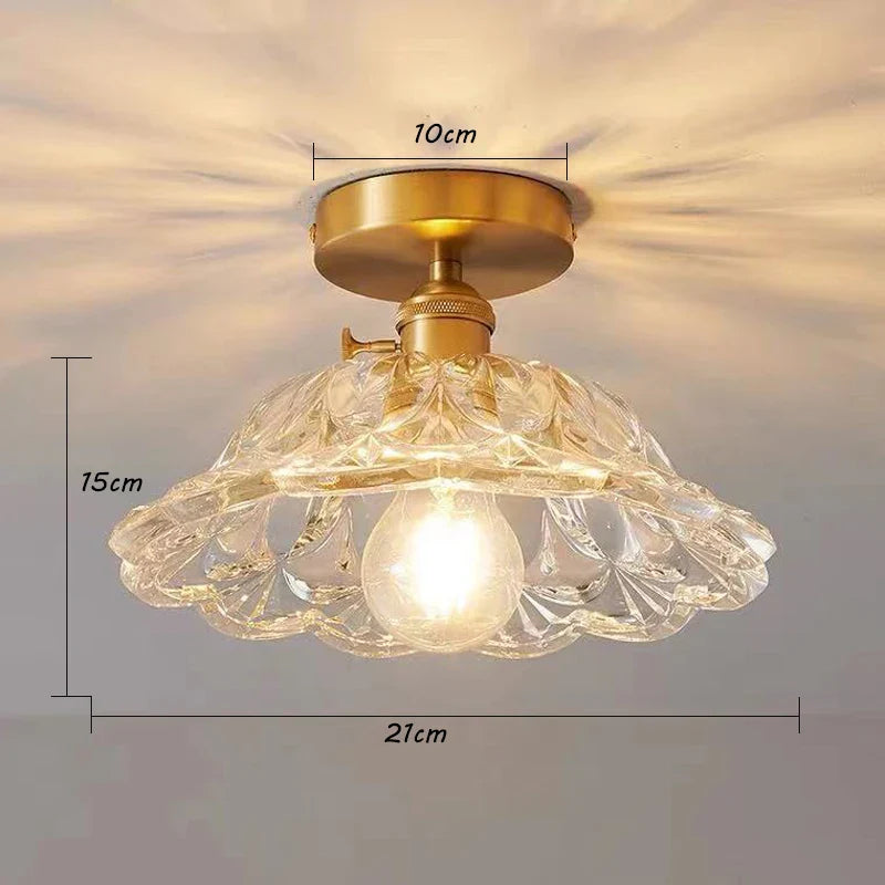 Lustre japonais en verre et laiton