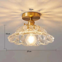Lustre japonais en verre et laiton