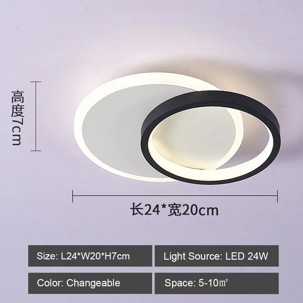 Lustre LED design pour allées - Noir & Blanc