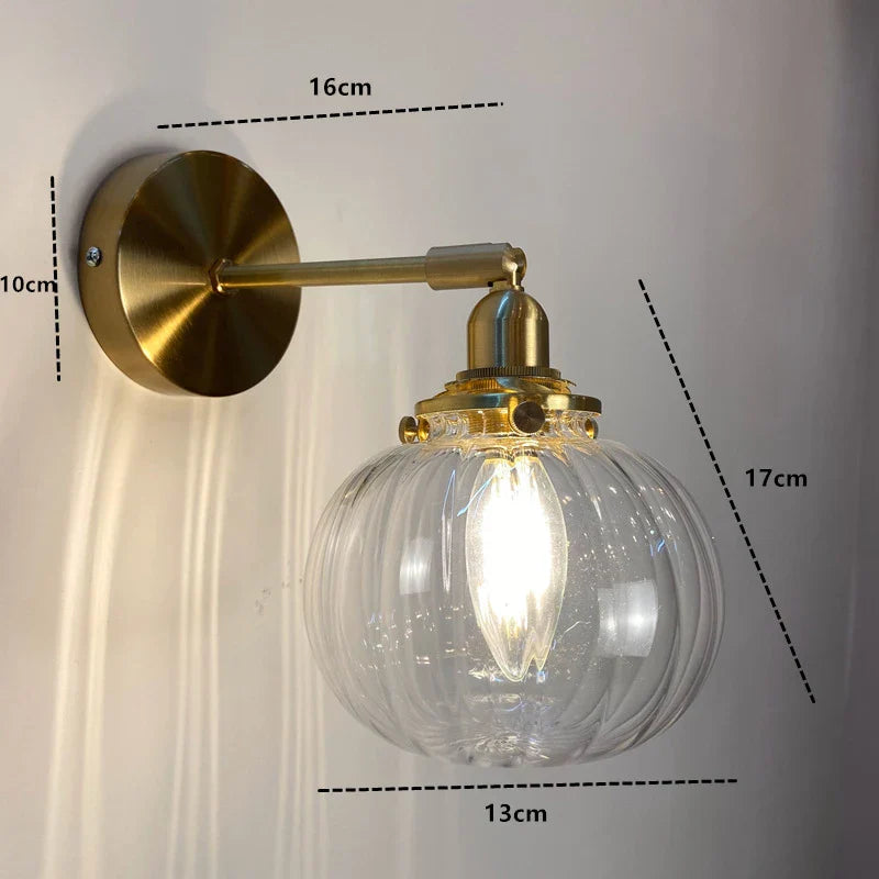 Applique murale LED rotative en verre et laiton pour miroir