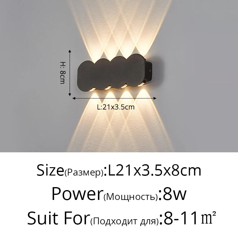 Applique murale LED Moderne et Imperméable pour Extérieur Minimaliste