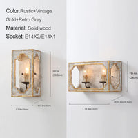 Loft Vintage Wood Lustre: Suspension Luminaire Gris pour Chambre, Salon & Cuisine