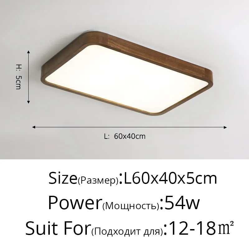 Plafonnier LED bois massif de style moderne