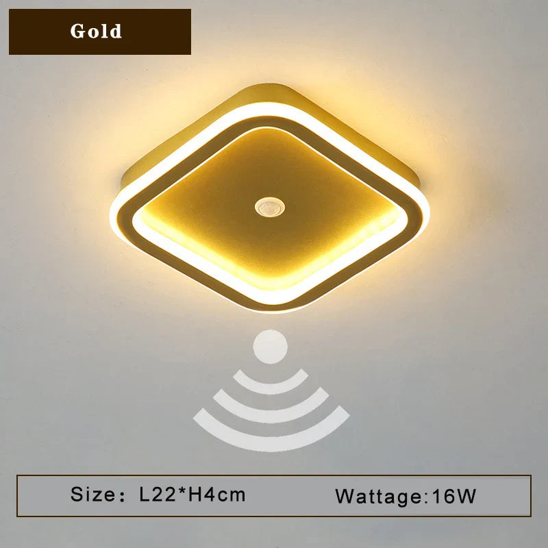 Plafonnier LED avec détecteur de mouvement PIR, parfait pour l'intérieur.