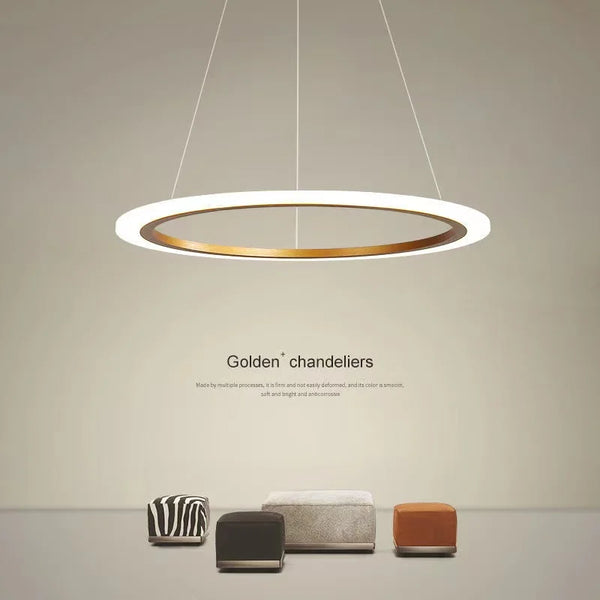 Lustre circulaire minimaliste moderne avec éclairage LED Smart.