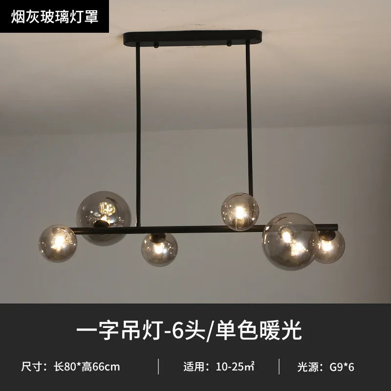 Lustre LED Nordik en Boule de Verre - Éclairage Industriel Moderne