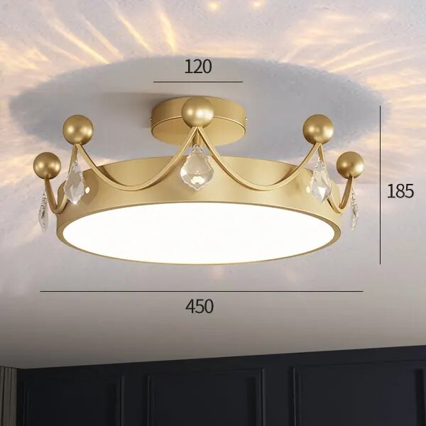 Plafonnier nordique minimaliste : Couronne en cristal