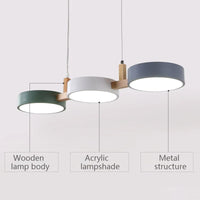 Lustre Nordique LED Moderne en Bois et Métal | Élégance Scandinave