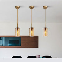 Suspension Raven en verre cylindrique