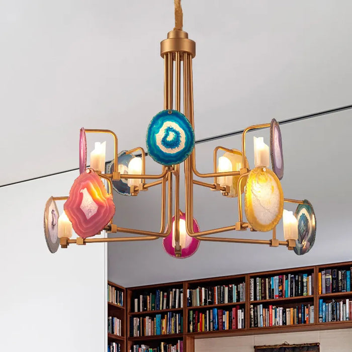 Lustre créatif nordique en Agate à deux niveaux - Collection Scandinave