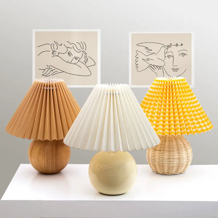 Lampe de table plissée coréenne - Élégance abordable